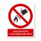 Πινακίδα Απαγόρευσης με Τίτλο - Απαγορεύεται η Κατάσβεση με Νερό A04-T