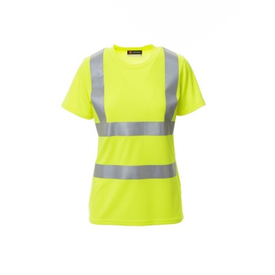 Γυναικεία φωσφορούχα ανακλαστική κοντομάνικη μπλούζα AVENUE LADY Payper Κίτρινο