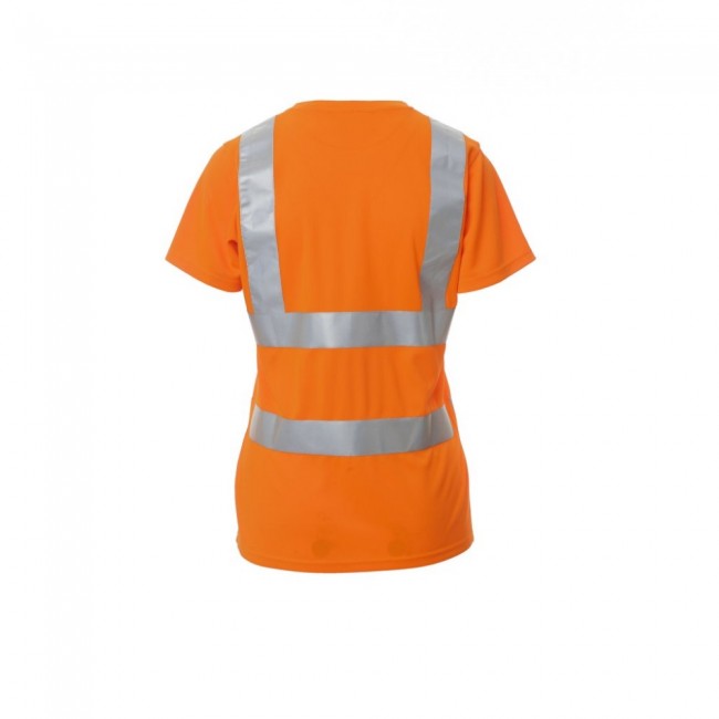 Γυναικεία φωσφορούχα ανακλαστική κοντομάνικη μπλούζα AVENUE LADY Payper Πορτοκαλί