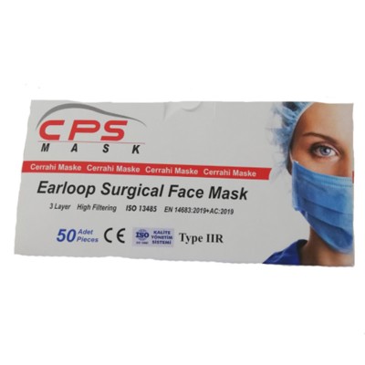 Χειρουργικές Μάσκες Type IIR 3PLY ΕΝ14683+AC Μίας Χρήσης 50 Τεμάχια CPS-IIR Pegasos Safety Γαλάζιο