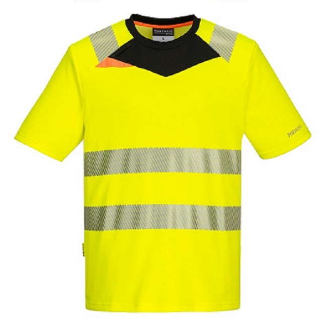 Φωσφορούχο κοντομάνικο Stretch T-shirt DX413 Portwest ΚΙΤΡΙΝΟ/ΜΑΥΡΟ