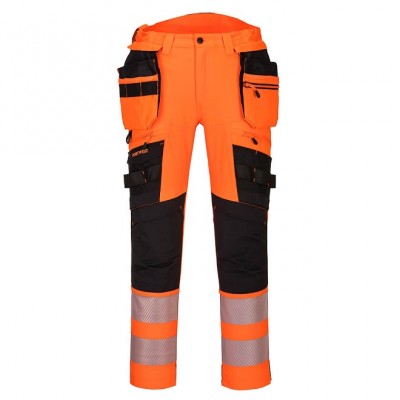 Φωσφορούχο παντελόνι Stretch ανακλαστικό με αποσπώμενες τσέπες Holster DX442 Portwest Πορτοκαλί