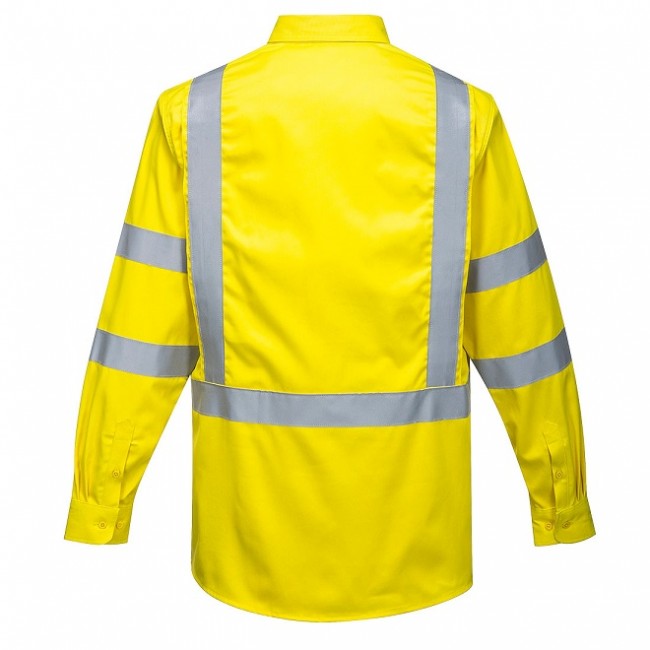 Πυρίμαχο ανακλαστικό πουκάμισο Bizflame FR95 Portwest Κίτρινο