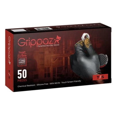 Ανθεκτικά Γάντια Νιτριλίου GRIPPAZ ( 50 ζεύγη) Industrial Starter Μαύρα