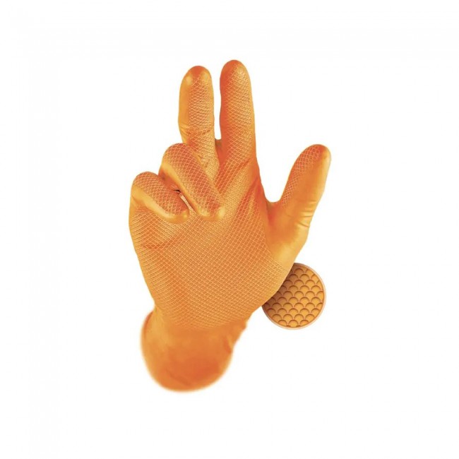 Ανθεκτικά Γάντια Νιτριλίου GRIPPAZ ( 50 ζεύγη) Industrial Starter Πορτοκαλί