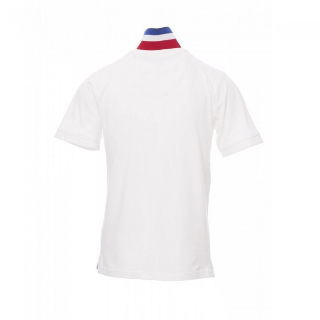 Βαμβακερή κοντομάνικη μπλούζα Polo NATION Payper Λευκό-Γαλλία