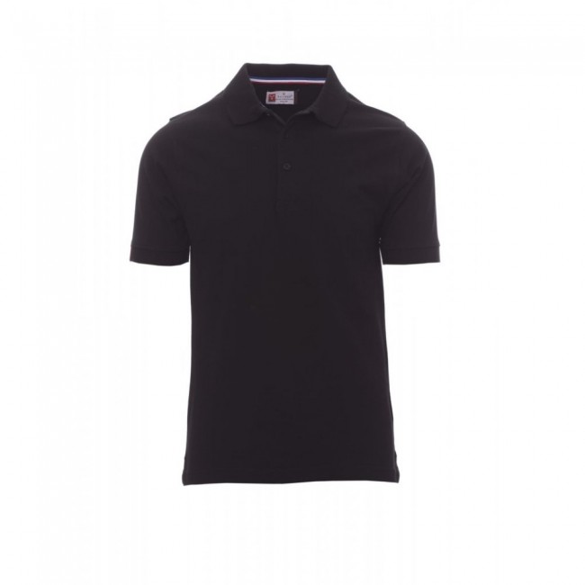 Βαμβακερή κοντομάνικη μπλούζα Polo NATION Payper Μαύρο-Γαλλία