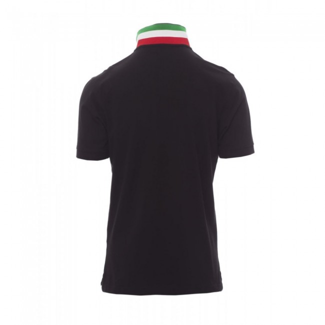 Βαμβακερή κοντομάνικη μπλούζα Polo NATION Payper Μαύρο-Ιταλία