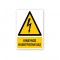 Πινακίδα Προειδοποίησης με Τίτλο - Κίνδυνος Ηλεκτροπληξίας P08-T
