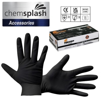 Ανθεκτικά γάντια νιτριλίου PumaGrip (25 ζεύγη) Chemsplash Μαύρο