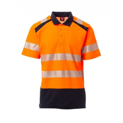 Φωσφορούχα κοντομάνικη μπλούζα Polo ROAD Payper Πορτοκαλί-navy
