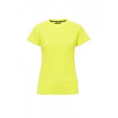 Αθλητικό γυναικείο κοντομάνικο μπλουζάκι t-shirt DRY-TECH RUNNER LADY PayperΚίτρινο φωσφορούχο