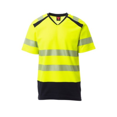 Φωσφορούχα κοντομάνικη μπλούζα WAY Payper Κίτρινο-navy